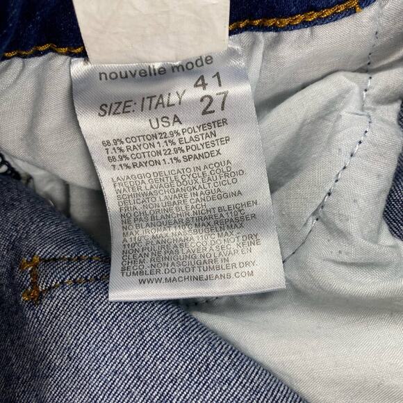 Machine Nouvelle Mode Distressed Jeans Blue Skinny Juniors sz 3 Lace Up Fly - Picture 11 of 12